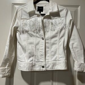White Nashville Bling Jean Jacket!